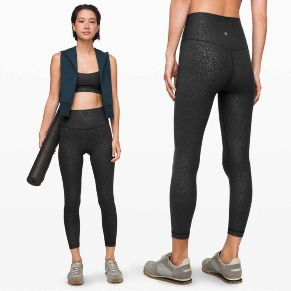 Lululemon Align Pant II 25" Polar Shift Emboss Black Size 4